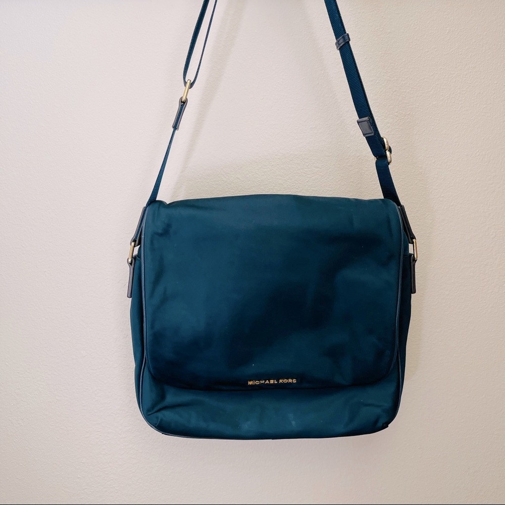 Michael Kors Navy Blue Nylon Messenger Bag